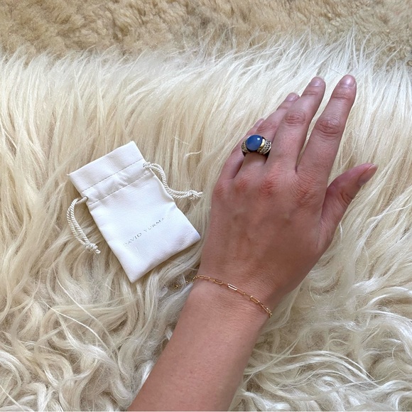 David Yurman Large Chalcedony Diamond Ring - Picture 11 of 12